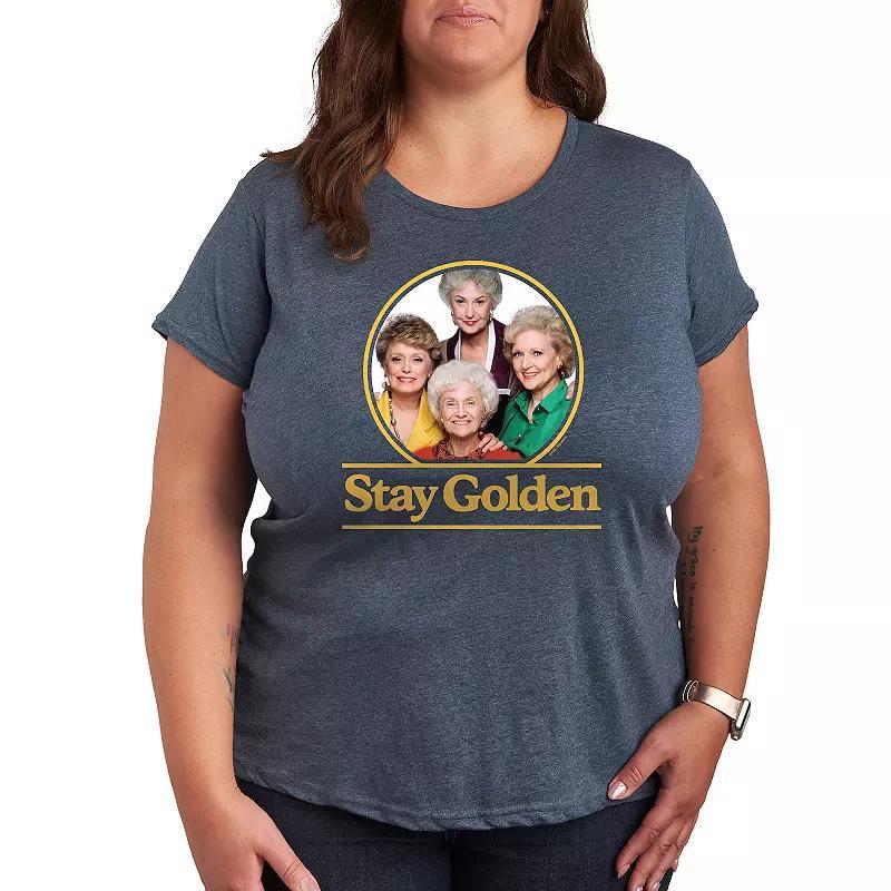 Plus Golden Girls Stay Golden Group Graphic Tee, Womens Med Blue Product Image