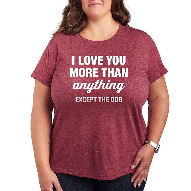 Missy Plus Size Except The Dog Graphic Tee, Womens Grey Dark Red Product Image