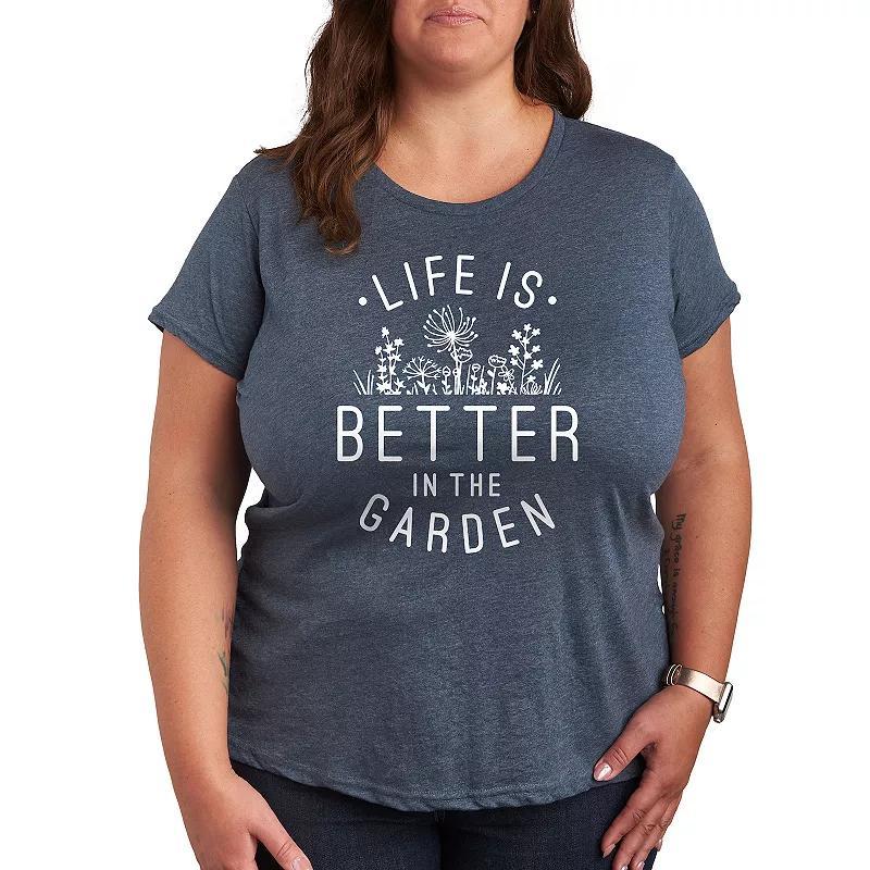 Plus Life Is Better In The Garden Graphic Tee, Womens Product Image