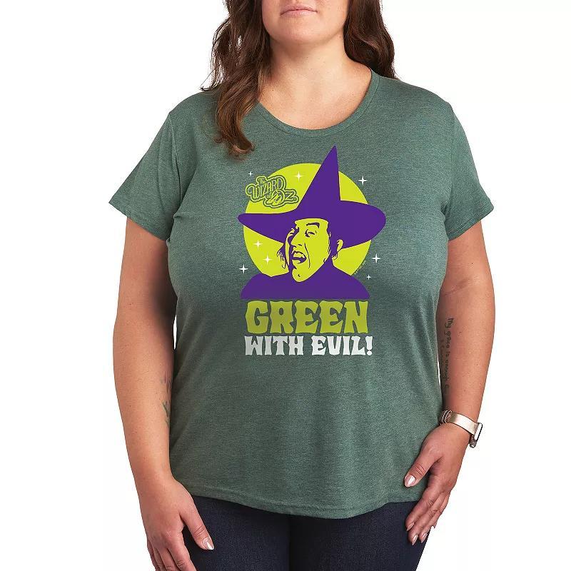 Plus The Wizard Of Oz Green Evil Graphic Tee, Womens Product Image