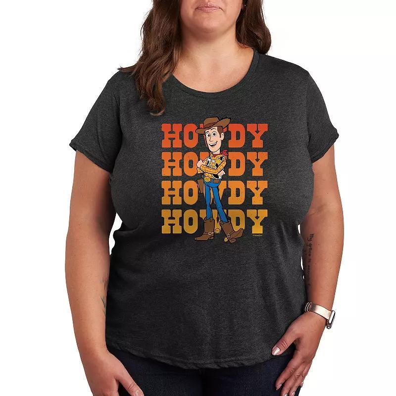 Disney / Pixars Toy Story Woody Plus Howdy Graphic Tee, Womens Heather Grey Product Image