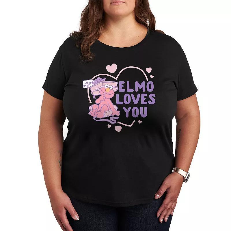 Plus Sesame Street Elmo Loves You Graphic Tee, Womens Product Image