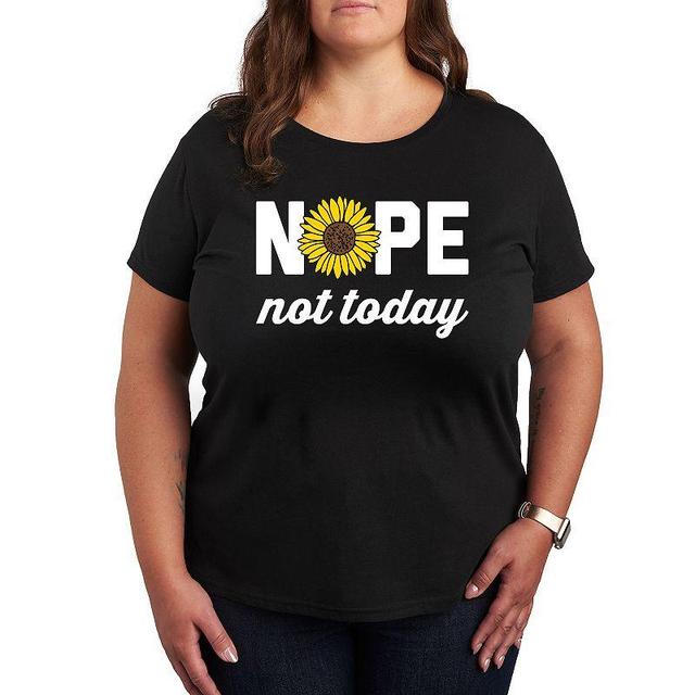 Plus Nope Not Today Sunflower Graphic Tee, Womens Product Image