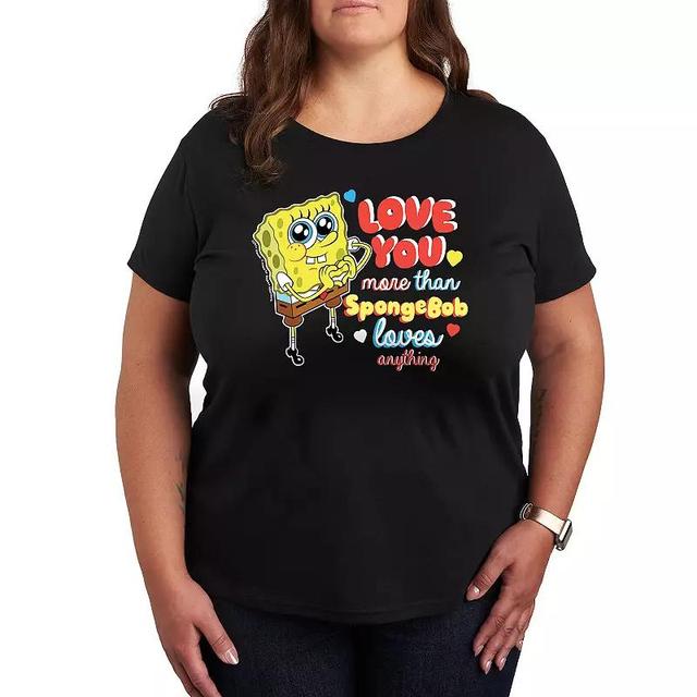 Plus Size SpongeBob Squarepants Love You More Than Graphic Tee, Womens Product Image