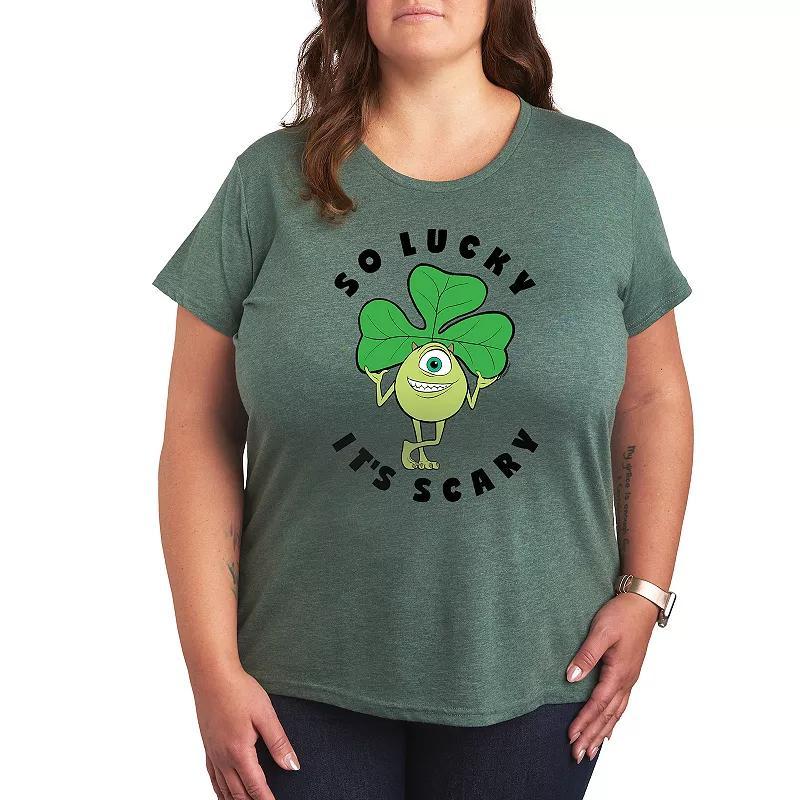 Disneys Minnie Mouse Plus Green Is Gorgeous Graphic Tee, Womens Grey Green Product Image