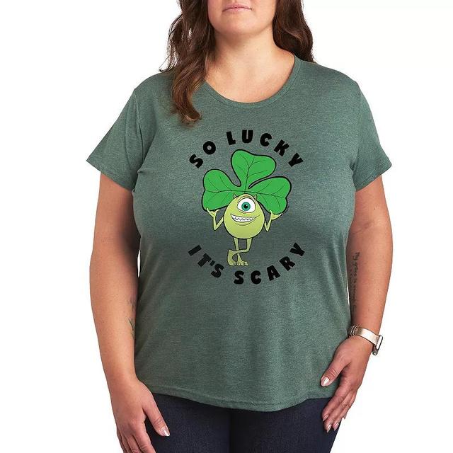 Plus Dandelion Graphic Tee, Womens Grey Green Product Image