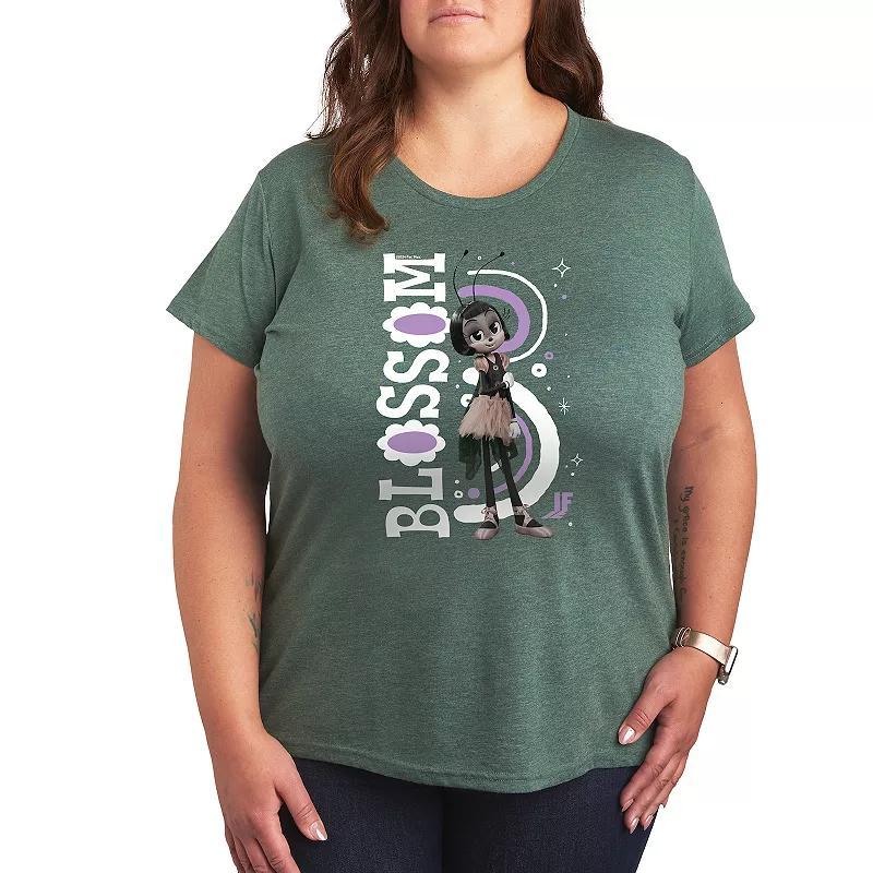 Plus IF Movie Imagination Blossom Graphic Tee, Womens Grey Green Product Image