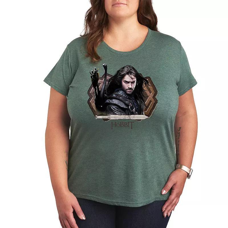 Plus The Hobbit Kili The Hobbit Graphic Tee, Womens Grey Green Product Image