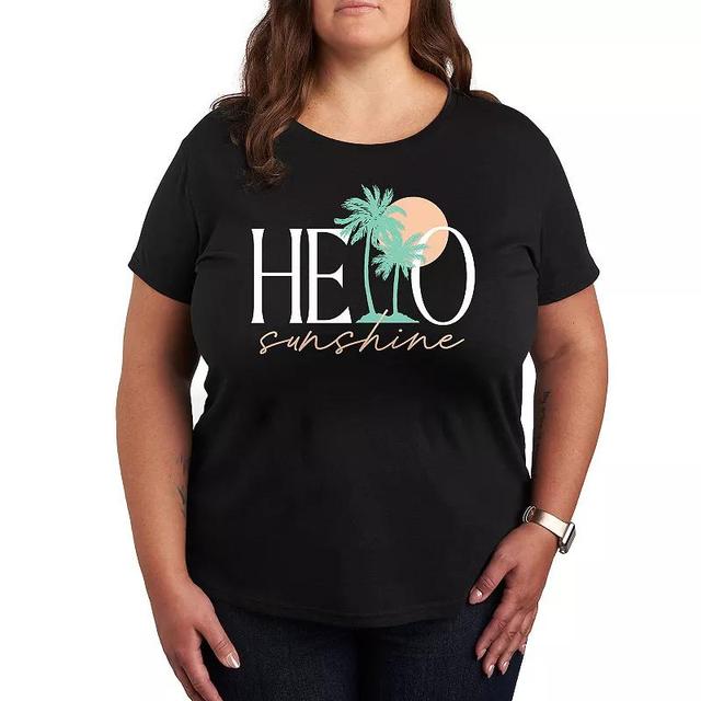 Plus Hello Sunshine Palms Graphic Tee, Womens Product Image