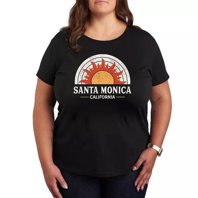 Plus Santa Monica California Sun Graphic Tee, Womens Product Image