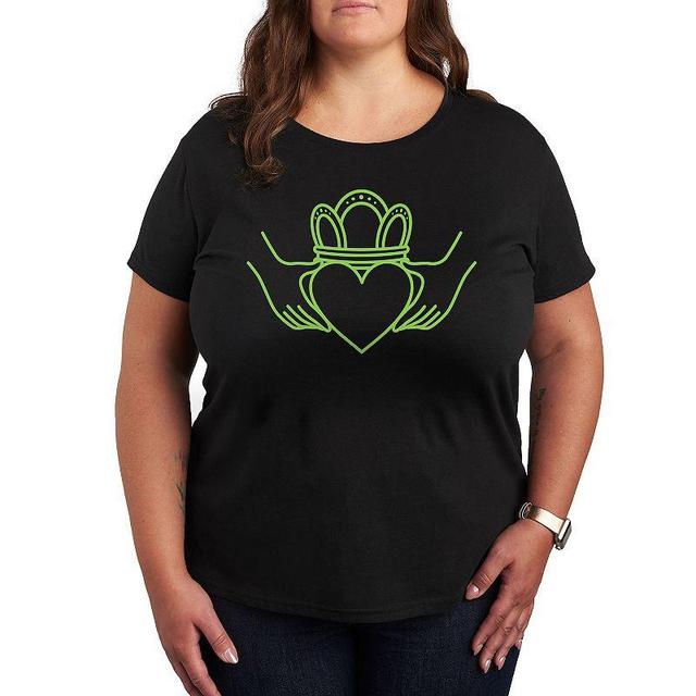 Plus Claddagh Symbol Graphic Tee, Womens Product Image