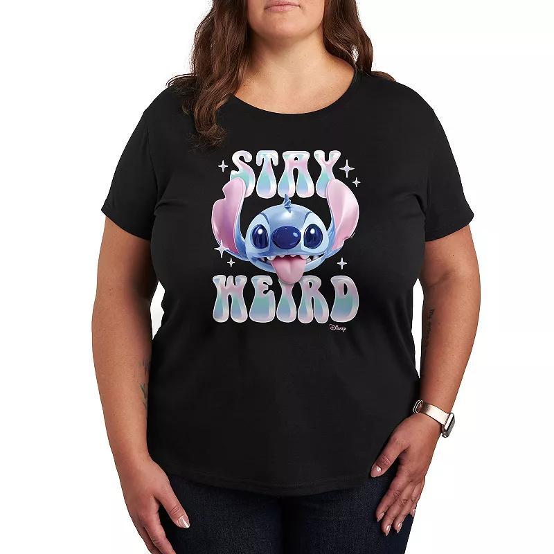 Disneys Lilo & Stitch Plus Stay Weird Graphic Tee, Womens Product Image