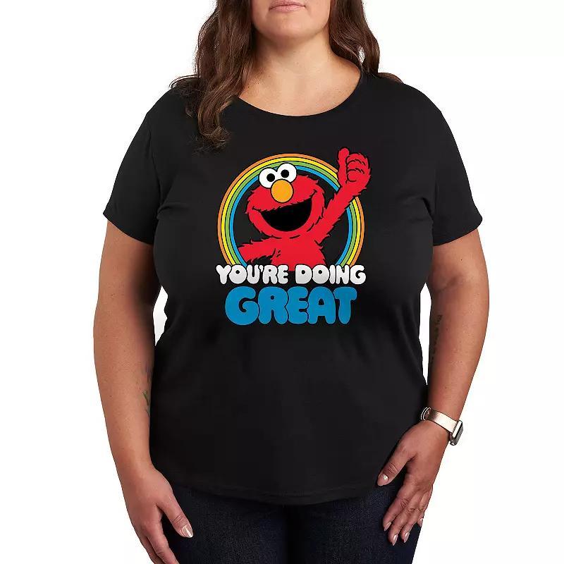 Plus Sesame Street Youre Doing Great Graphic Tee, Womens Heather Grey Product Image