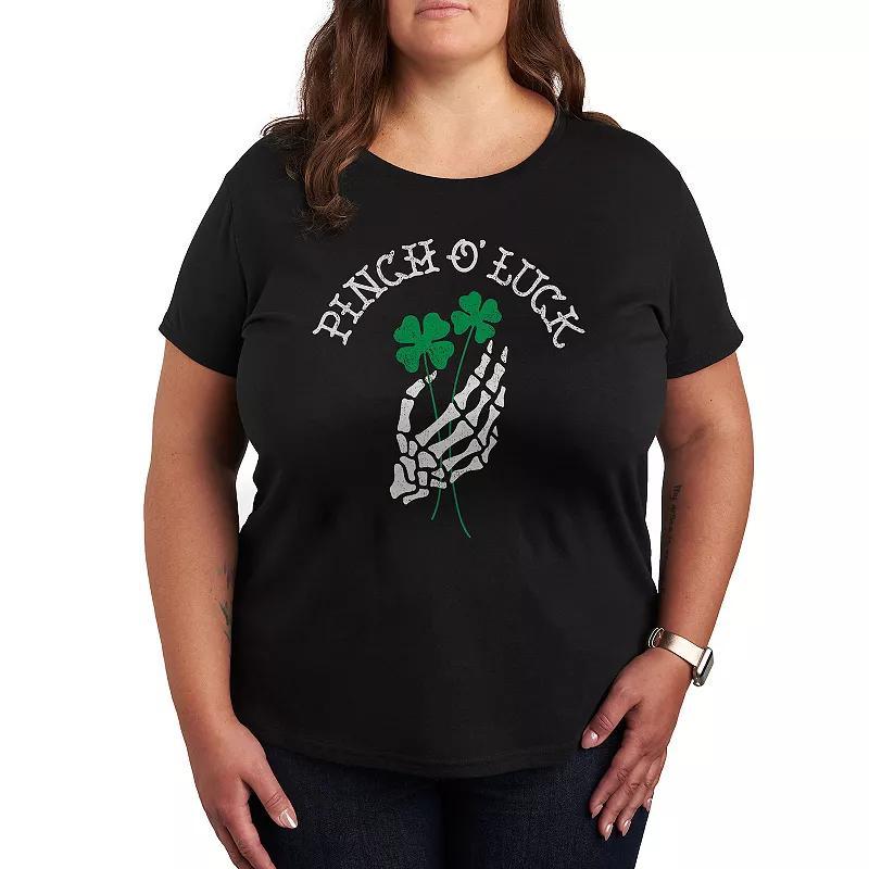 Plus Pinch O Luck Hand Graphic Tee, Womens Product Image