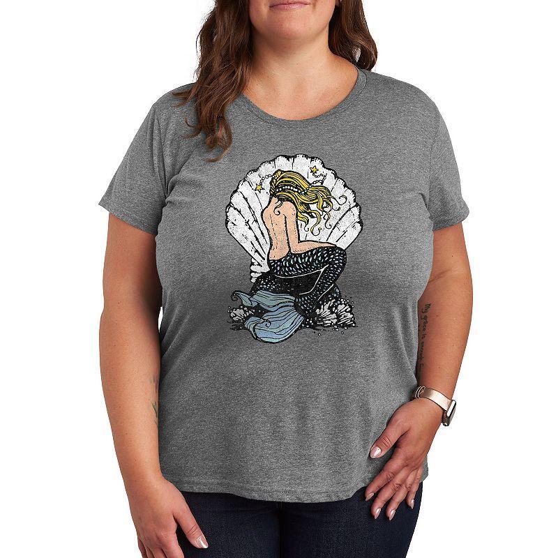 Plus Vintage Mermaid Graphic Tee, Womens Product Image