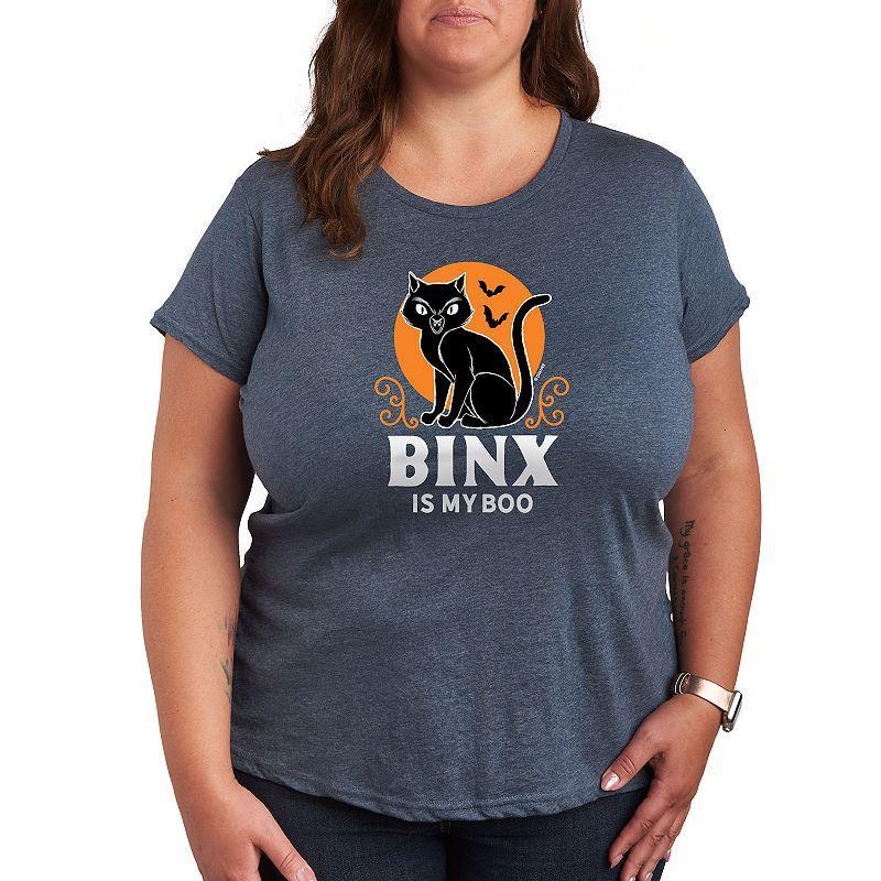 Disneys Hocus Pocus Binx Is My Boo Plus Size Graphic Tee, Womens Med Blue Product Image