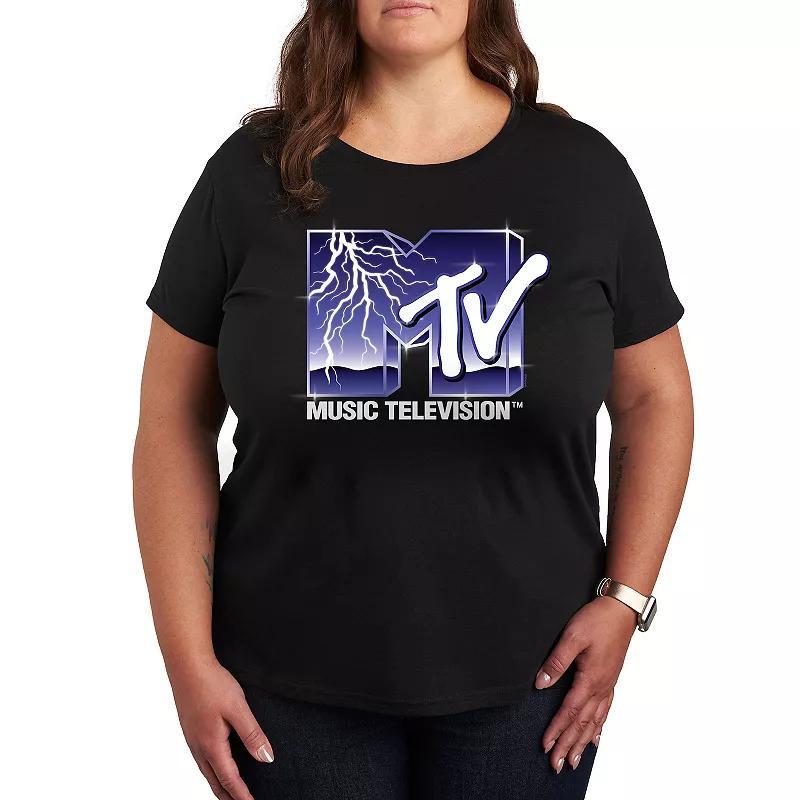 Plus MTV Logo Lightning Graphic Tee, Womens Product Image