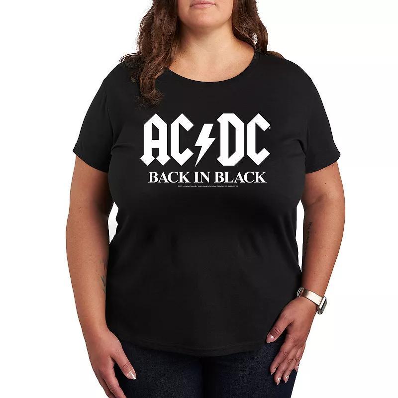 Plus ACDC Back Graphic Tee, Womens Product Image