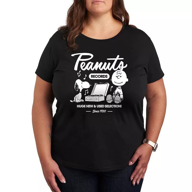 Plus Peanuts Snoopy & Charlie Brown Records Graphic Tee, Womens Product Image