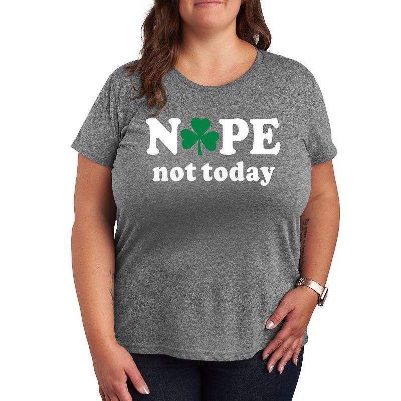 Plus Nope Not Today Clover Graphic Tee, Womens Product Image