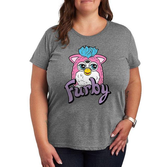 Plus Furby With Logo Graphic Tee, Womens Grey Gray Product Image