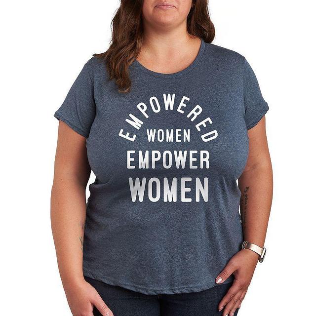 Plus Empowered Women Graphic Tee, Womens Grey Dark Red Product Image