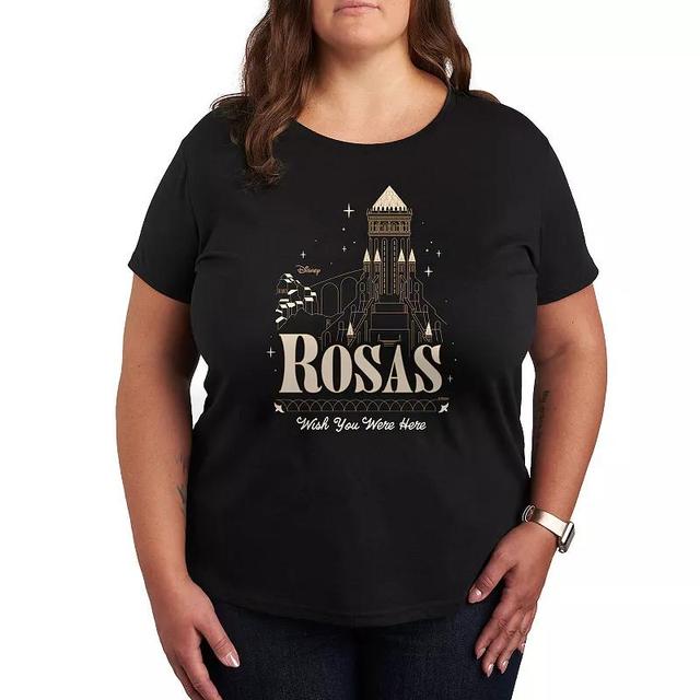 Disneys Wish Plus Rosas Graphic Tee, Girls Heather Grey Product Image