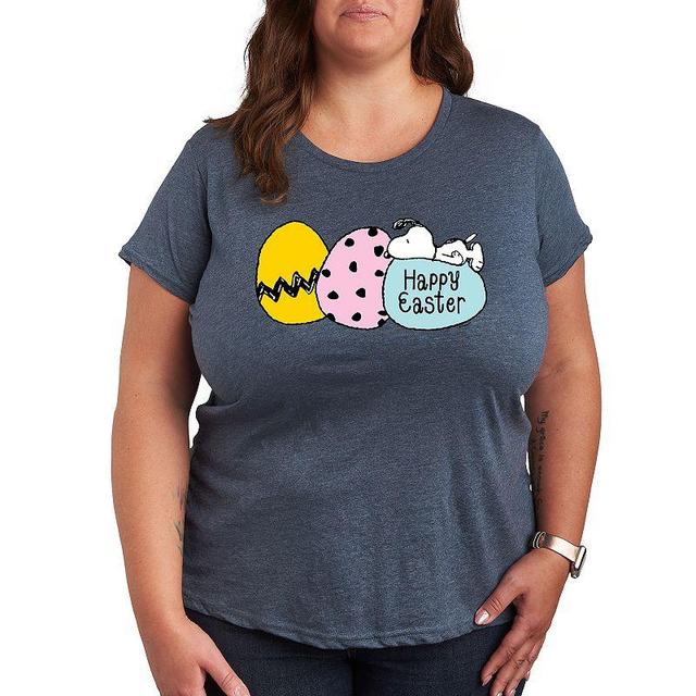 Plus Peanuts Snoopy Happy Easter Eggs Graphic Tee, Womens Product Image