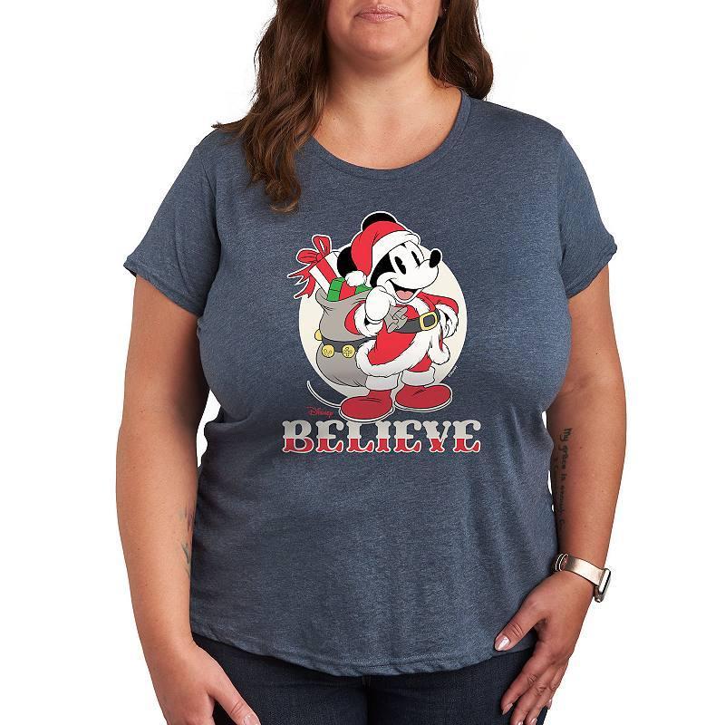 Disneys Lilo & Stitch Plus Be Mine Graphic Tee, Womens Grey Dark Red Product Image