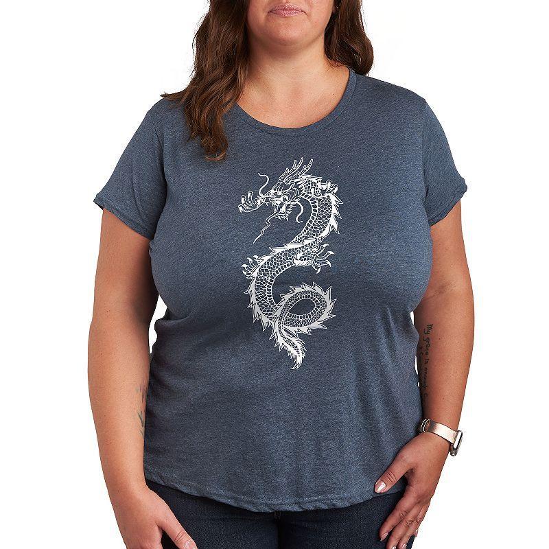 Plus Chinese Dragon Graphic Tee, Womens Product Image