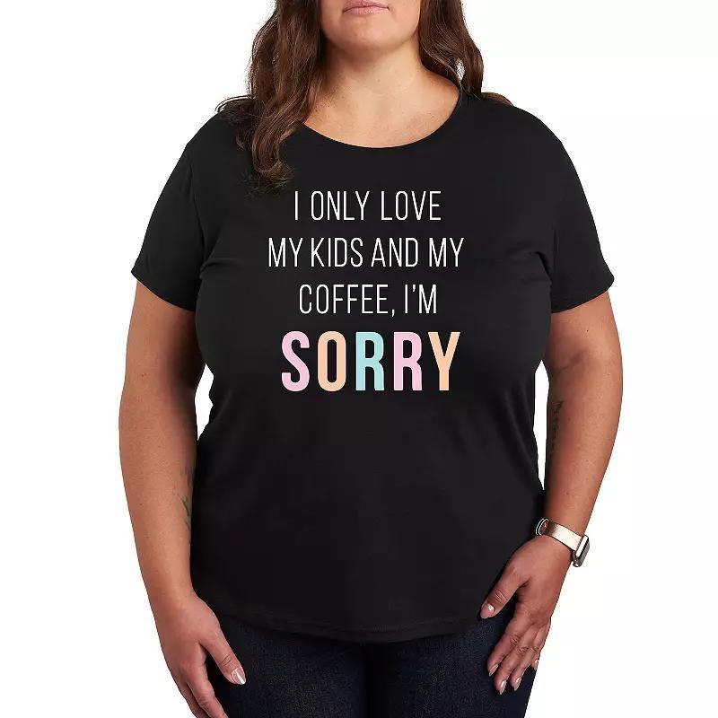 Plus Only Love My Kids Sorry Graphic Tee, Womens Heather Grey Product Image