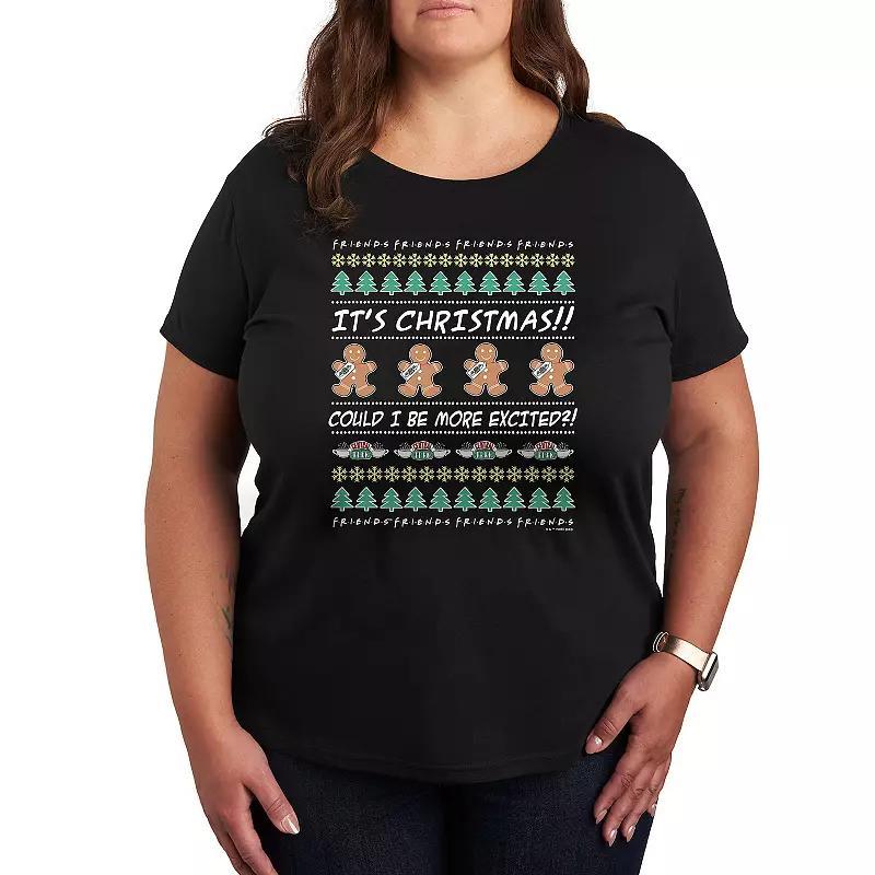 Plus Friends Ugly Christmas Sweater Graphic Tee, Womens Product Image