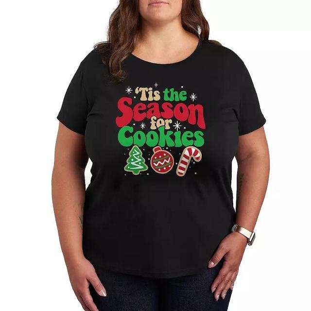 Womens Tis The Season For Cookies Graphic Tee Black Product Image