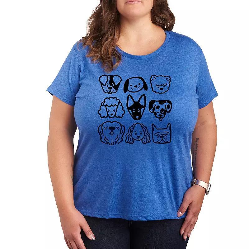 Plus Wildflower Circle Graphic Tee, Womens Med Blue Product Image