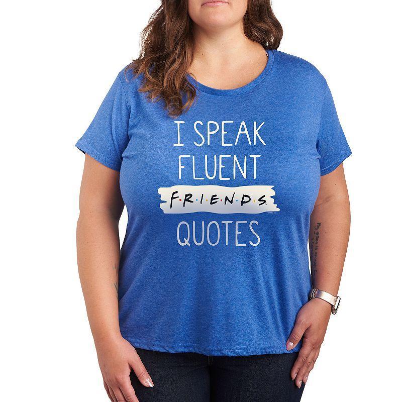 Plus Size Friends Speak Fluent Quotes Graphic Tee, Womens Product Image