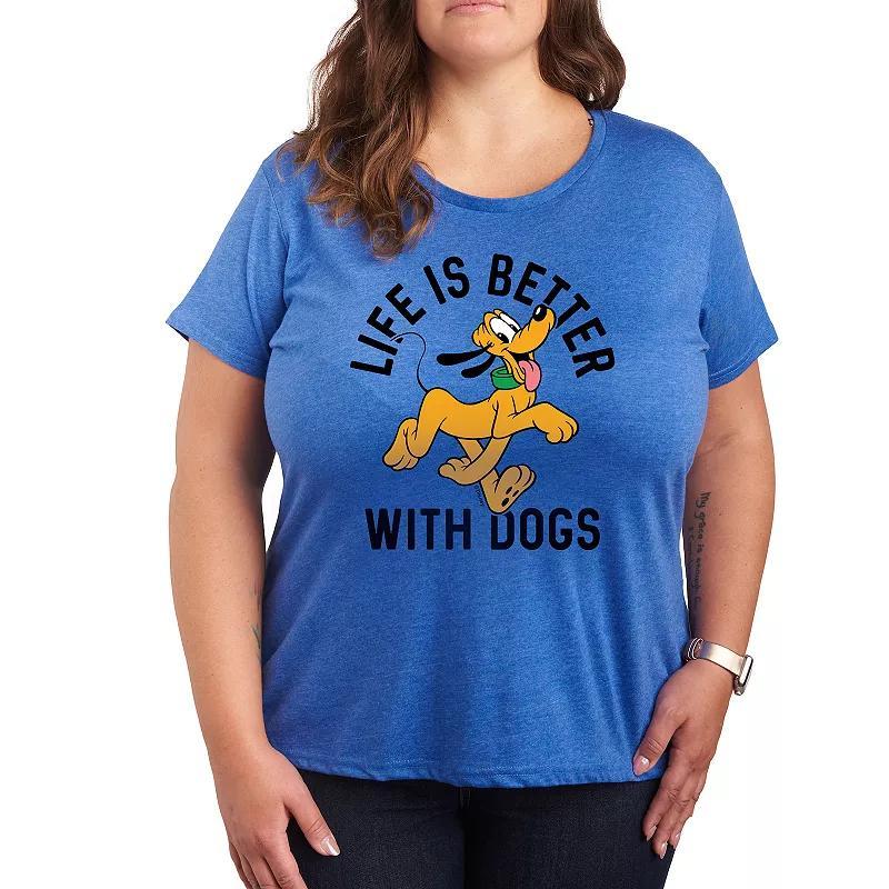 Disneys Pluto Plus Life Is Better With Dogs Graphic Tee, Womens Product Image