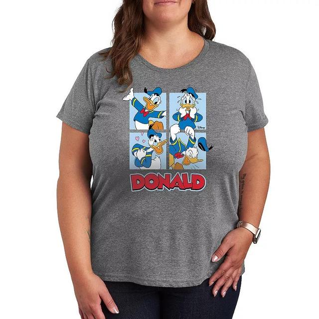 Disneys Donald Duck Plus Grid Graphic Tee, Womens Product Image