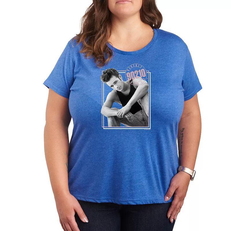 Plus Let It Bee Graphic Tee, Womens Grey Royal Blue Product Image