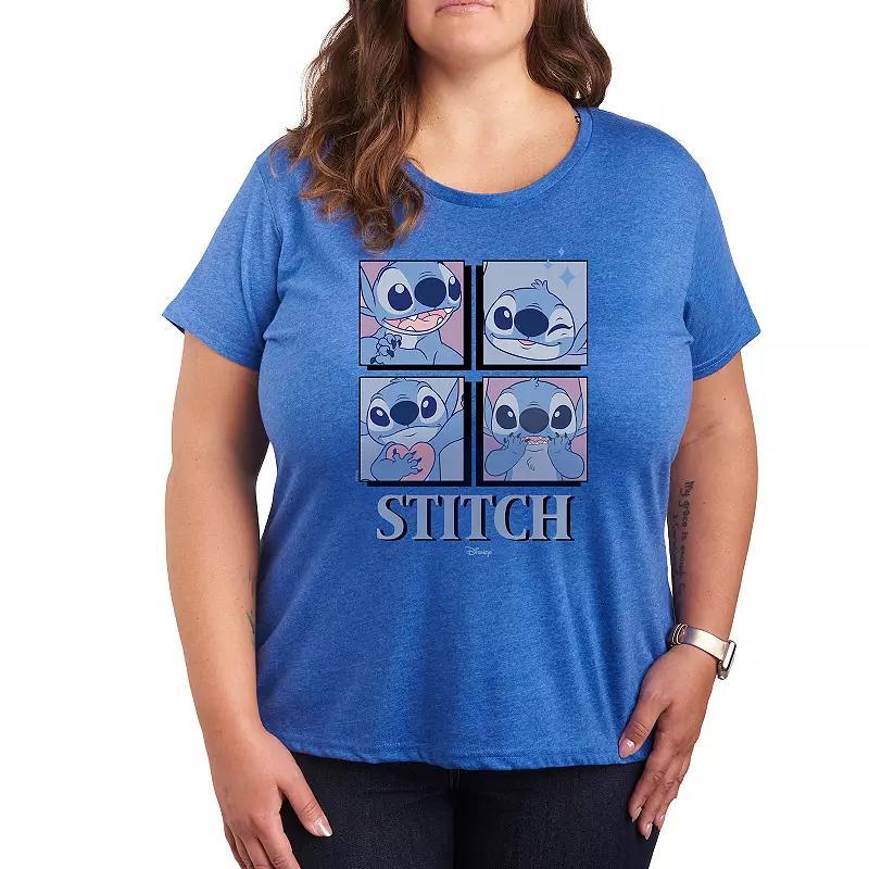 Disneys Lilo & Stitch Plus Grid Graphic Tee, Womens Product Image