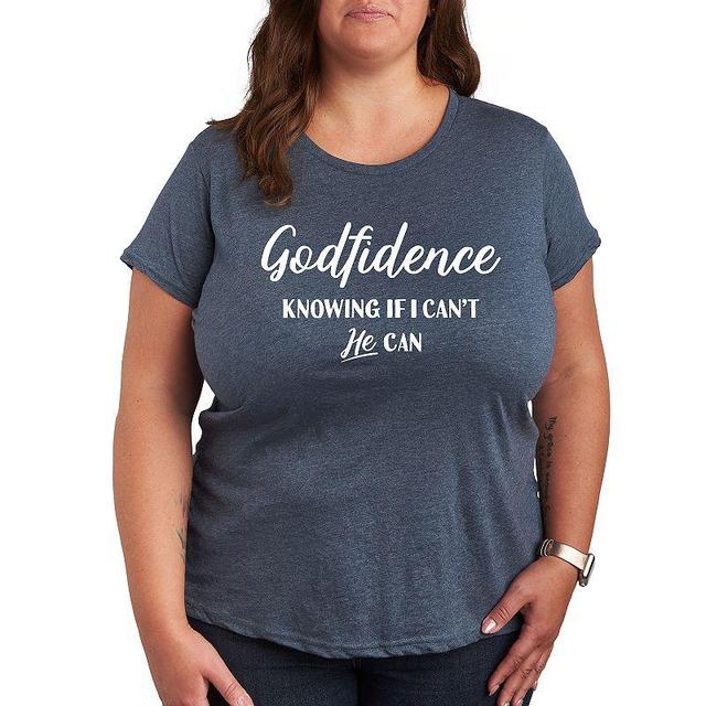 Womens Godfidence Graphic Tee Grey Blue Product Image