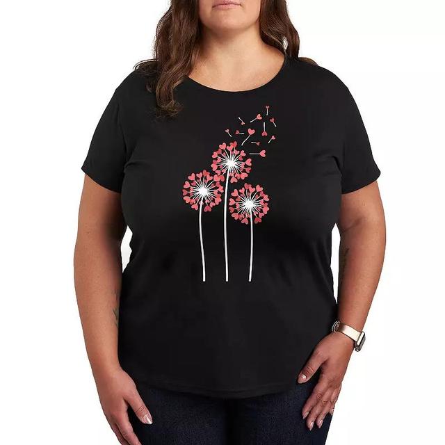 Plus Dandelion Heart Group Graphic Tee, Womens Product Image