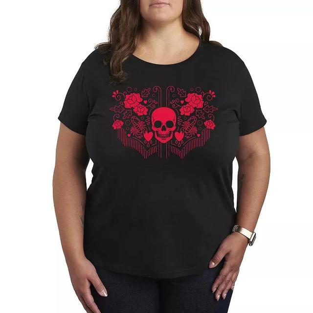 Plus Size Goth Western Pattern Graphic Tee, Womens Product Image