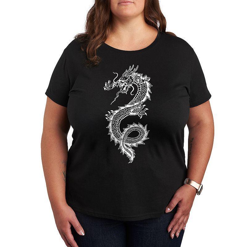 Plus Chinese Dragon Graphic Tee, Womens Product Image