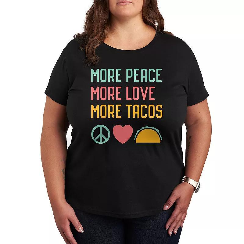 Plus Peace Love Tacos Graphic Tee, Womens Product Image