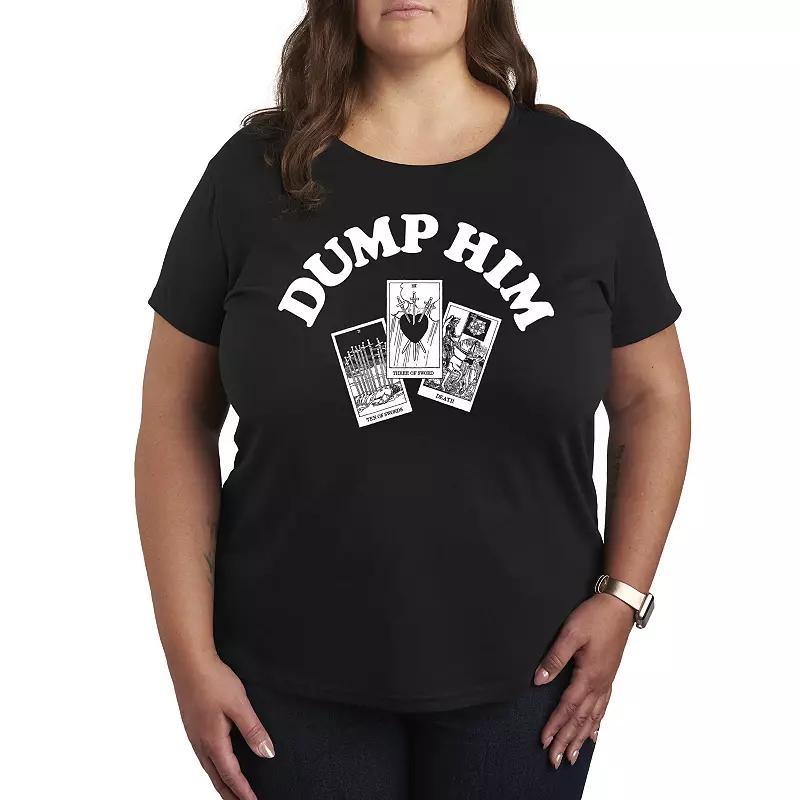 Plus Size Dump Him Tarot Graphic Tee, Womens Grey Gray Product Image