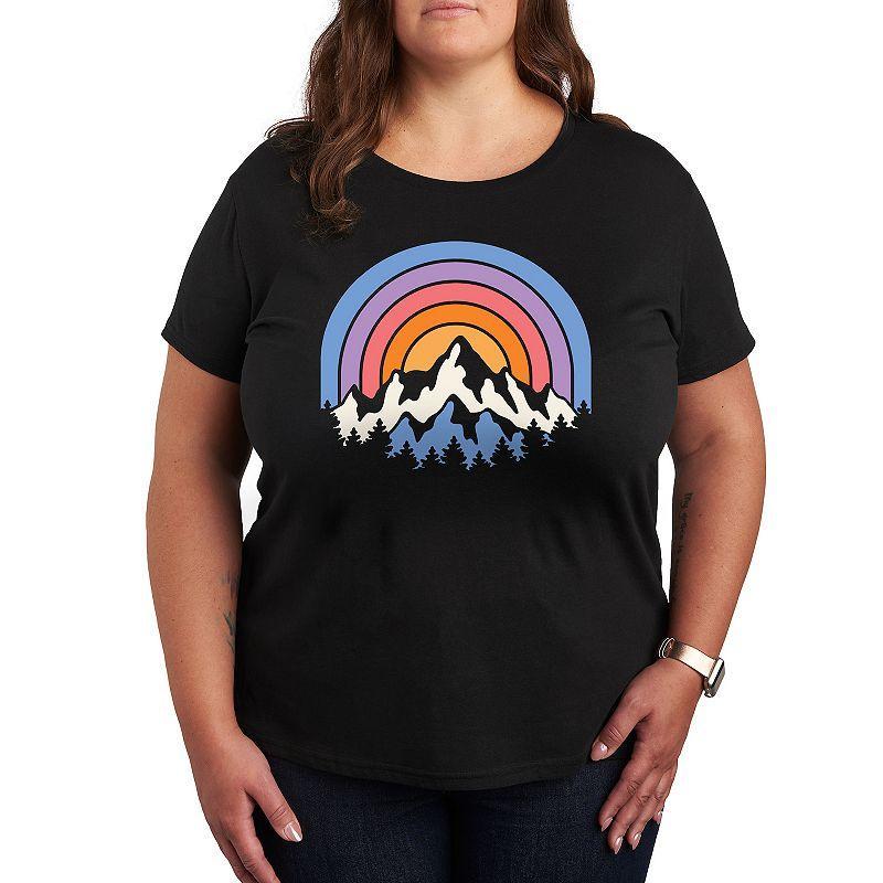 Plus Sunset Mountains Graphic Tee, Womens Product Image