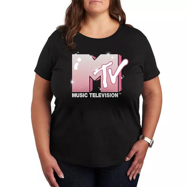 Plus MTV Logo Retro Collage Graphic Tee, Womens Product Image