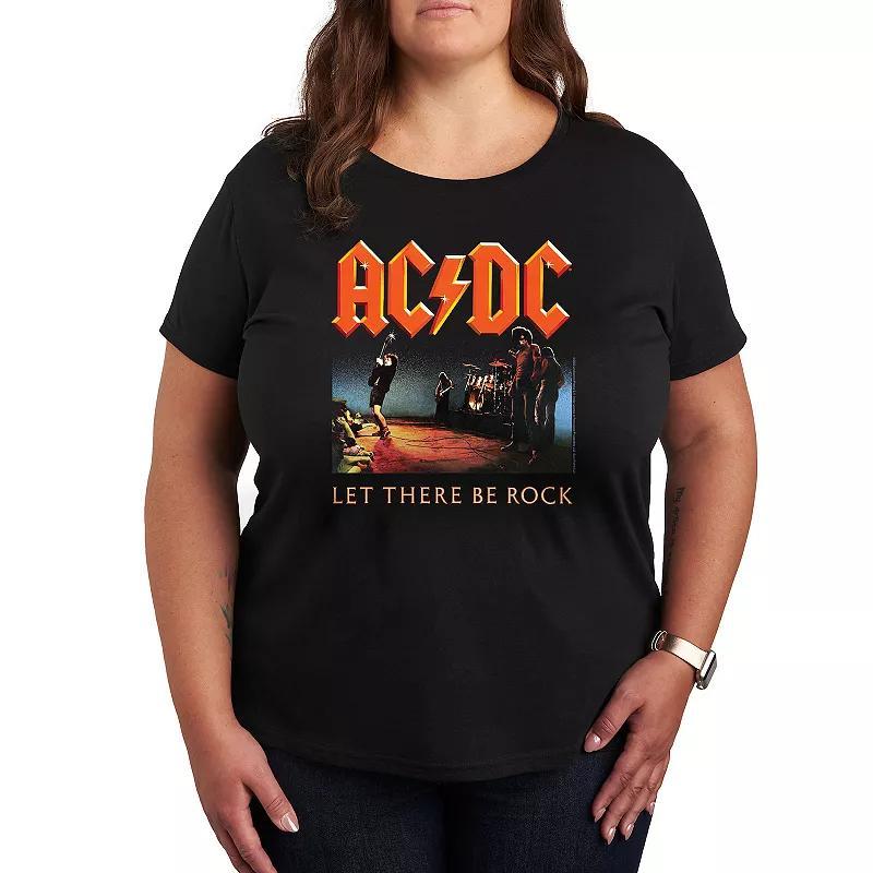 Plus ACDC Let There Be Rock Graphic Tee, Womens Product Image