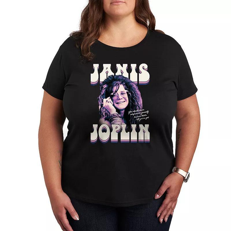 Plus Janis Joplin Never Compromise Graphic Tee, Womens Product Image