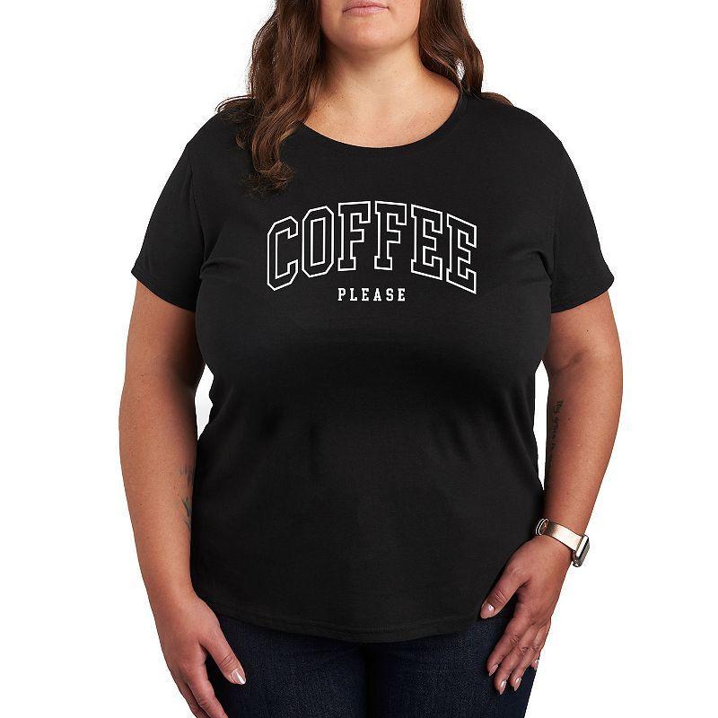 Plus Coffee Please Graphic Tee, Womens Med Red Product Image